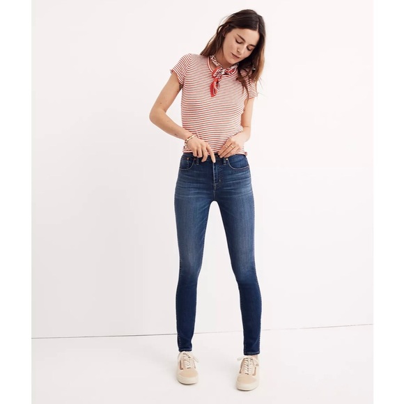 Madewell Denim - Madewell High Riser Skinny Dark Wash Crop Jeans 28